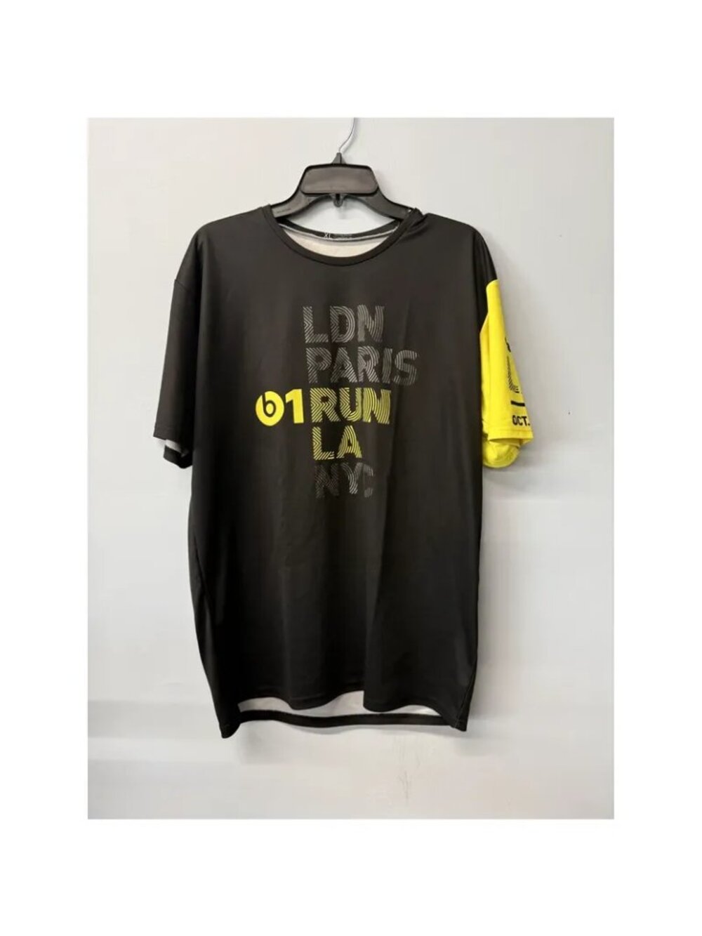 {Beats By Dre 2015 LDN Paris Run LA NYC Black & Yellow XL T-Shirt }